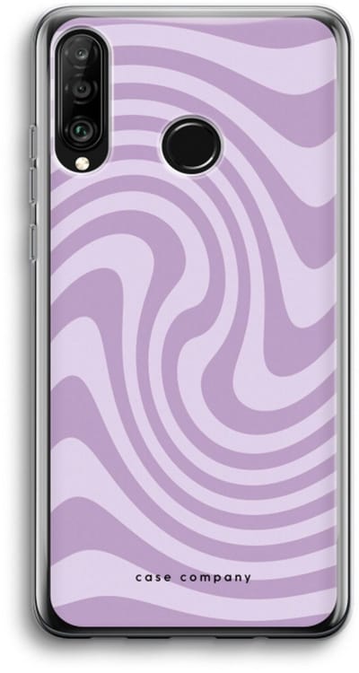 Case Company® - Hoesje geschikt voor Huawei P30 Lite hoesje - Swirl Paars - Soft Cover Telefoonhoesje - Bescherming aan alle Kanten en Schermrand