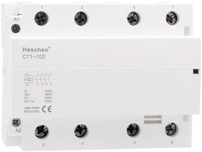 Dailygoody - Huishoudelijke AC Schakelaar - 4 Pool Normaal Open - 220V/240V Rolspanning - Grijs - Betrouwbaar en krachtig - Geschikt voor diverse