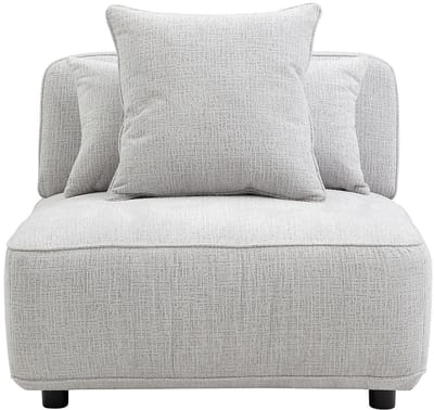 Vente-unique Fauteuil in lichtgrijze chenillestof LELACO