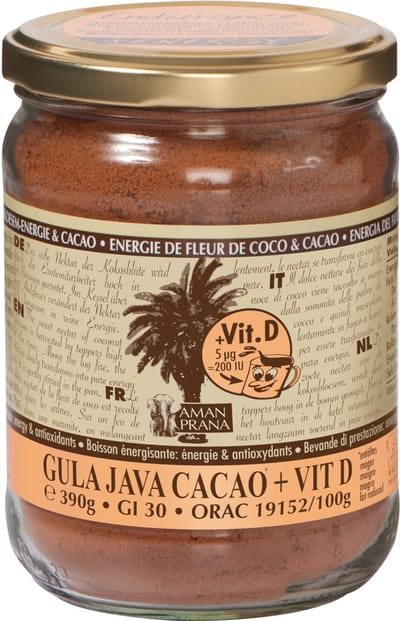 Amanprana Gula java cacao + vitamine D bio 390 Gram