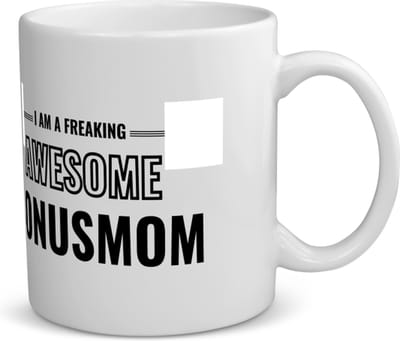Akyol - i am a freaking awesome bonusmom koffiemok - theemok - Mama - de meest geweldigste bonusmoeder - moeder cadeautjes - moederdag - verjaardagscadeau - verjaardag - cadeau - geschenk - kado - gift - moeder artikelen - 350 ML inhoud