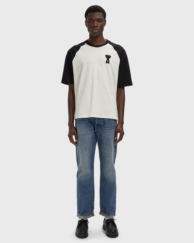 SHORT SLEEVES BOXY FIT TEESHIRT WITH AMI DE COEUR KNITTED PATCH