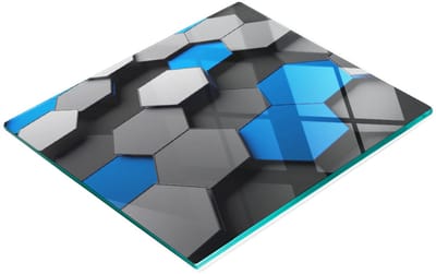 Decoratieve glazen serveerplank met 3D-afbeeldingen voor het serveren van snacks, 60x52 cm