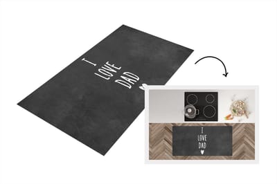 Keukenloper - Loper keuken - Vader cadeautjes - Vaderdag - Quote - I love dad - Spreuken - 120x60 cm - Keukenloper vinyl