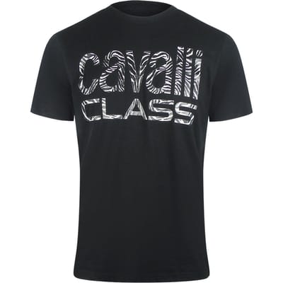 Cavalli Class Opvallend Zebraprint Logo Zwart T-shirt