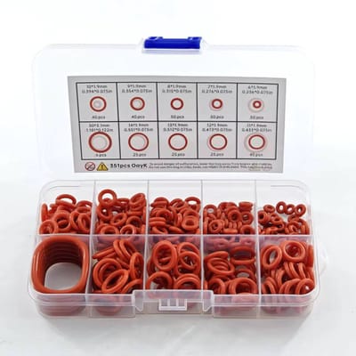 DW4Trading Assortimentsdoos Siliconen O Ringen 351 Stuks - L13 x B6,5 x H2 cm