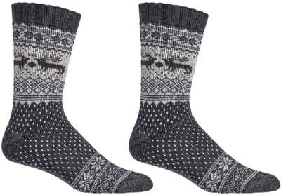 Noorse sokken | Merinowol | Alpacawol | Kleur: Antraciet | Dames & Heren | 6 paar