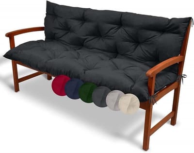 Tuinbankkussen Waterdicht - Buitenkussen Schommelbank - Buiten Ontspannen - Dikke PP Katoen Vulling - 180x50x50cm - Zwart