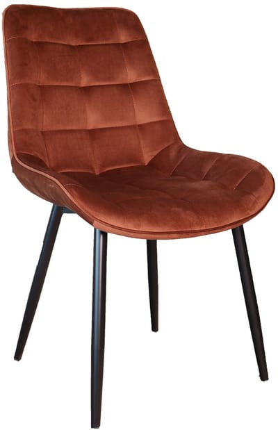 SET DEAL: 6 stuks Eetkamerstoel De Vince bruin velvet eetstoel zetel