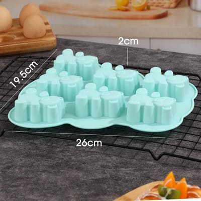 3D Lieve Beer Taartvorm DIY Verjaardagsfeest Taart Decoratie Gereedschap Dier Koekje Siliconen Vorm voor het Maken van Snoep en Chocolade white