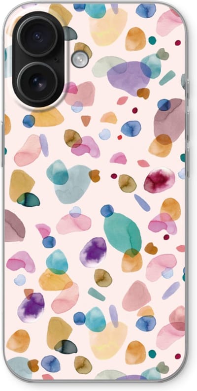 Case Company® - Hoesje geschikt voor iPhone 16 hoesje - Terrazzo Memphis - Soft Cover Telefoonhoesje - Bescherming aan alle Kanten en Schermrand