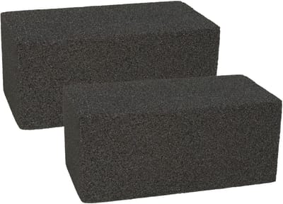 Gerimport Schoonmaak steen voor barbecue - 3x - Schuursteen - BBQ reinigingsblok - 20 x 10 x 9 cm - Grijs