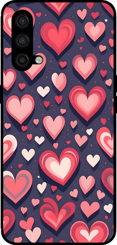 Smartphonica Telefoonhoesje Geschikt voor OnePlus Nord CE met Hartjes Opdruk - TPU Backcover Case With Heart Design geschikt voor OnePlus Nord CE