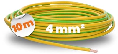 10 meter Aardingskabel 4 mm² groen-geel - Flexibele PVC Bedradingskabel