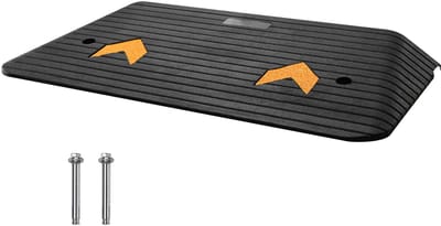 Rubberen Drempeloprijplaat, 7,6 cm Stijging, 1 Kanaal, Antislip, 14,9 Kg Draagvermogen, voor Rolstoelen En Scooters