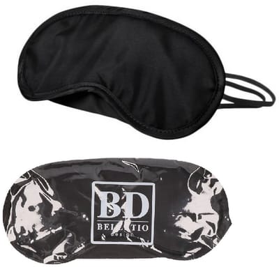 Bellatio Design Slaapmaskers - 13x - oogmaskers - microfiber - one size fits all - zwart - elastiek - reismaker - 18 x 9 cm