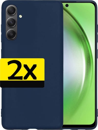 Hoesje - 2 Stuks - Geschikt voor Samsung Galaxy A54 - Sterk & Shockproof - Case Siliconen - Back Cover - Telefoon Hoes - Telefoonhoesjes - Donkerblauw