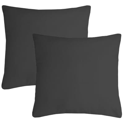 Stof Textile sierkussen Nelson - 2x - donkergrijs - 40 x 40 cm - bank kussens - zitkussens - binnen/buiten - polyester