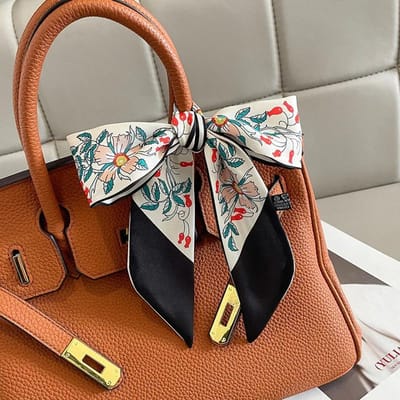 Luxe Design Paardenprint Skinny Zijden Lint Sjaal Dames 5x85cm Haarband Zacht Satijn Dames Foulard Bloemen Hoofdband Tas Nekstrikken 5x85cm black