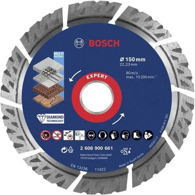 Bosch Accessories 2608900661 EXPERT MultiMaterial Diamanten doorslijpschijf Diameter 150 mm Boordiameter 22.23 mm Steen, Beton, Baksteen 1 stuk(s)