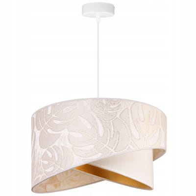 Light Home Werona 2407/LK/B – Hanglamp – Lampenkap 45 cm – Schuin – Crème – Wit Frame – E27 Fitting – Modern Design