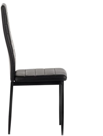 Eetkamerstoelen NATHALIE, set van 4 - Zwart/Zwart