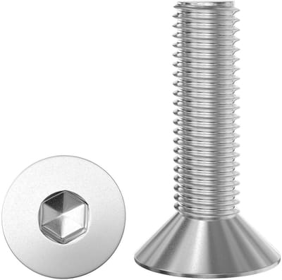 Verzonken Schroeven - Binnenzeskant Bouten - Meubelmontage - Glad Roestvrij Staal - M8 x 16 mm - Zilverkleurig