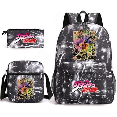 JoJo's Bizarre Adventure Anime Schoolrugzak Set met Schoudertas en Etui voor Jongens Meisjes