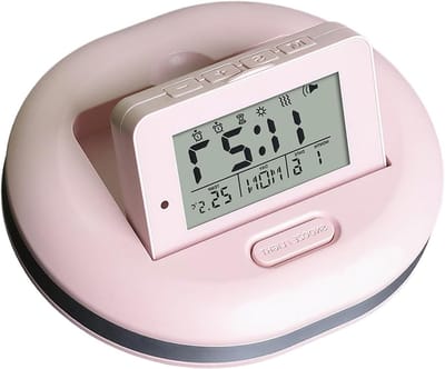 Digitale Wekker - Bedshaker Wekker - Rustig Wakker Worden - Trilfunctie - 10 x 8.5 cm - Roze