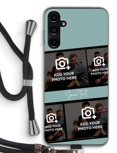 Gepersonaliseerd - Case Company® - Hoesje met koord geschikt voor Samsung Galaxy A14 hoesje met Koord - Filmrol N°2 - Telefoonhoesje met Zwart Koord - Bescherming aan alle Kanten en Over de Schermrand