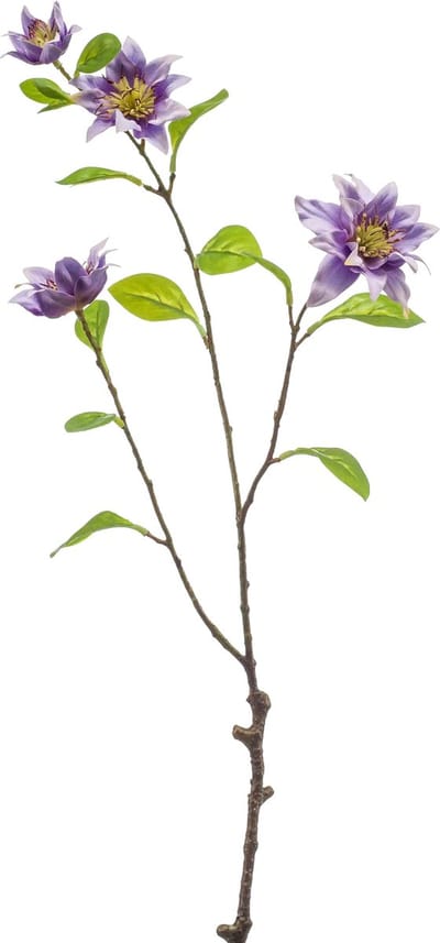 Emerald - Kunstbloem Clematis 75cm paars - Kunstplant voor binnen