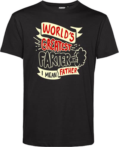 T-shirt World Greatest Farter | Vaderdag | Vaderdag cadeau met tekst | Vaderdag cadeau | Zwart | maat XS