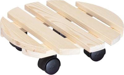 Plantenroller Ø 30 cm - Houten Trolley voor Binnengebruik - Capaciteit tot 100 kg