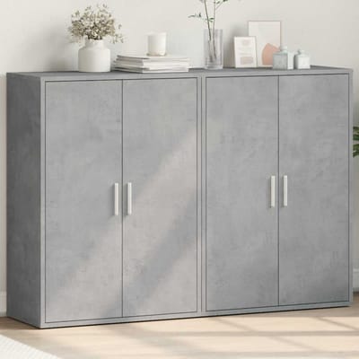 vidaXL - Dressoirs - 2 - st - 60x31x84 - cm - bewerkt - hout - betongrijs