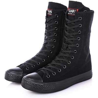 Laarzen Dameslaarzen Schoenen Laarzen Canvas Laarzen Casual Schoenen Studentenschoenen 39 zwart