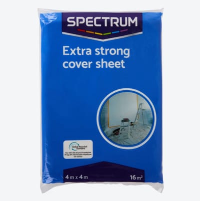 Spectrum - Extra Sterk afdekzeil - 4 x 4 m - Transparant - beschermt tegen verf - vocht - en vuil - multifunctionele afdekzeil voor al klusjes rondom het huis