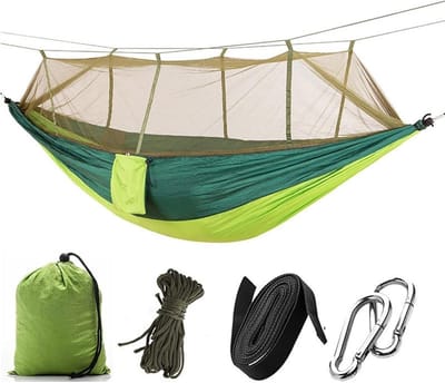 Draagbare Hangmat - Kampeer Hangmat - Outdoor Ontspanning - Geïntegreerd Klamboe - 260x130cm - Fruit Groen