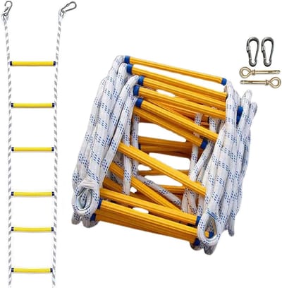 Touwladder - Noodladder Vluchtladder - Veiligheid Evacuatie - Slijtvast Antislip - 5 tot 30 meter - Meerkleurig