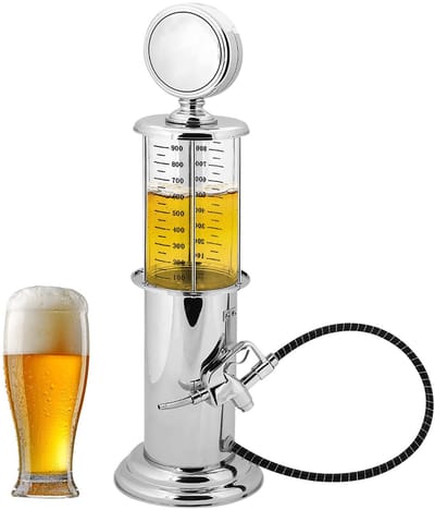 Dailygoods- Whisky Decanter Retro Ontwerp - 1000cc Drankdispenser - Benzinepomp - Antislip - Aanslagbestendig - Duurzaam Plastic Reservoir