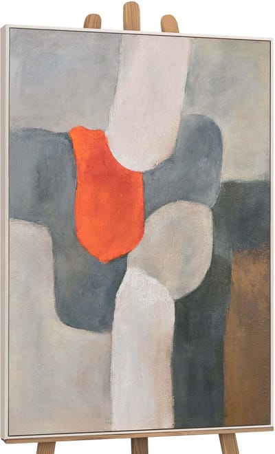 Canvas schilderij 120x80 cm handgeschilderd brandend eiland – YS-Art Gallery – Lijst: Beige – Luxe wanddecoratie