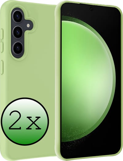 Hoesje 2 Stuks - Geschikt voor Samsung Galaxy S23 FE - Sterk & Shockproof - Case Siliconen - Back Cover - Telefoon Hoes - Groen