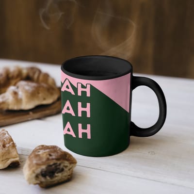 Magische Mok - Foto op Warmte Mokken - Koffiemok - Tekst - Grafisch - Groen - Schaduw - Magic Mok - Beker - 350 ML - Theemok - Mok met Tekst