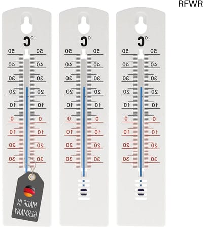 RFWR® Set van 3 analoge thermometers voor binnen en buiten -34 tot +50 °C