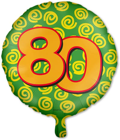 LUQ – Folie Ballon Happy Party 80 Jaar – Veelkleurig Design – Luxe Verjaardag Decor – Feest Versiering – Helium Ready