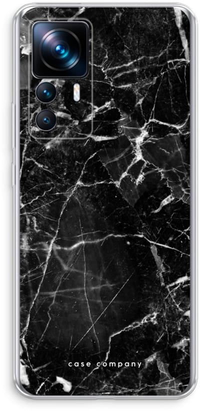 Case Company® - Hoesje geschikt voor Xiaomi 12T hoesje - Zwart Marmer - Soft Cover Telefoonhoesje - Bescherming aan alle Kanten en Schermrand
