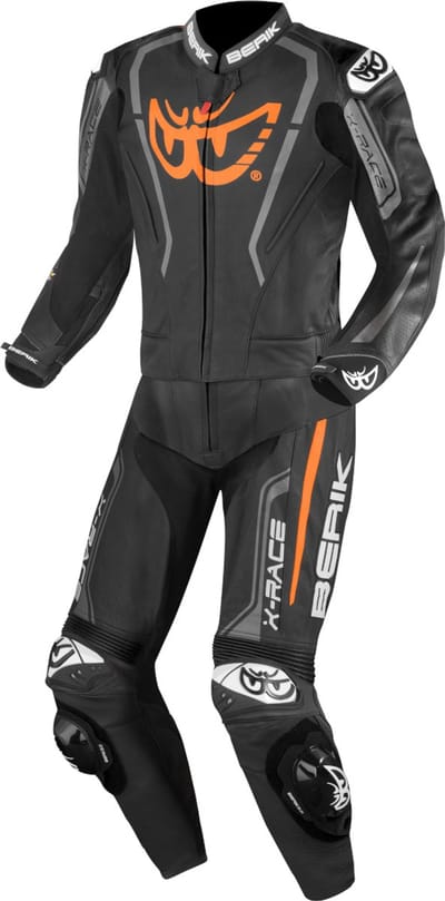 Berik Zakura Evo Perforated Zwart Grijs Oranje 2-Delig Motorpak - Racepak