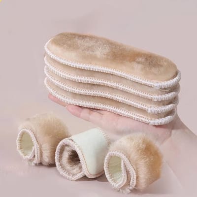 Verwarmde Inlegzolen Kinderen Maat 23-24 – Warme Zolen met Verwarming & Imitatiebont voor Winterschoenen – Schoenaccessoires Winter