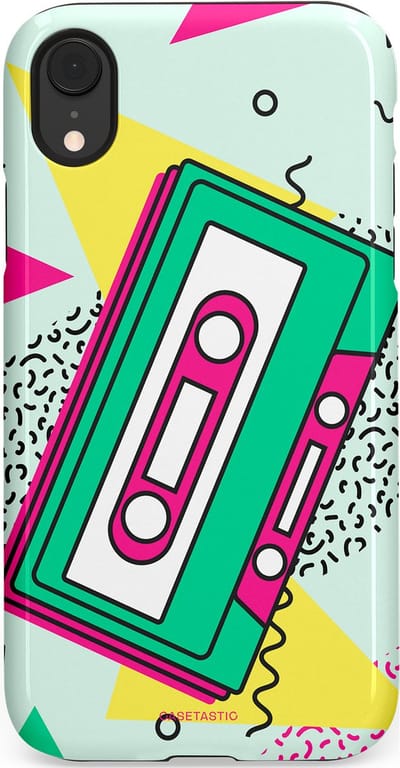Casetastic Hoesje Geschikt voor Apple iPhone Xr - Stijlvolle Beschermende Duo-layer Case - Retro 80s muziek