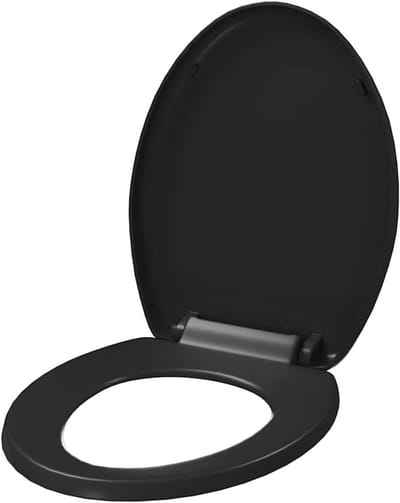 Toiletbril - WC-bril - Badkamer Upgrade - Softclose en snelsluiting - 45.5 x 37.5 cm - Zwart