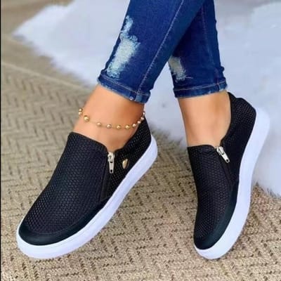 Baskets pour femmes Mode Respirantes Chaussures vulcanisées Chaussures à plateforme en chanvre Blanches à lacets Chaussures décontractées Zapatos Mujer Toile 35 noir